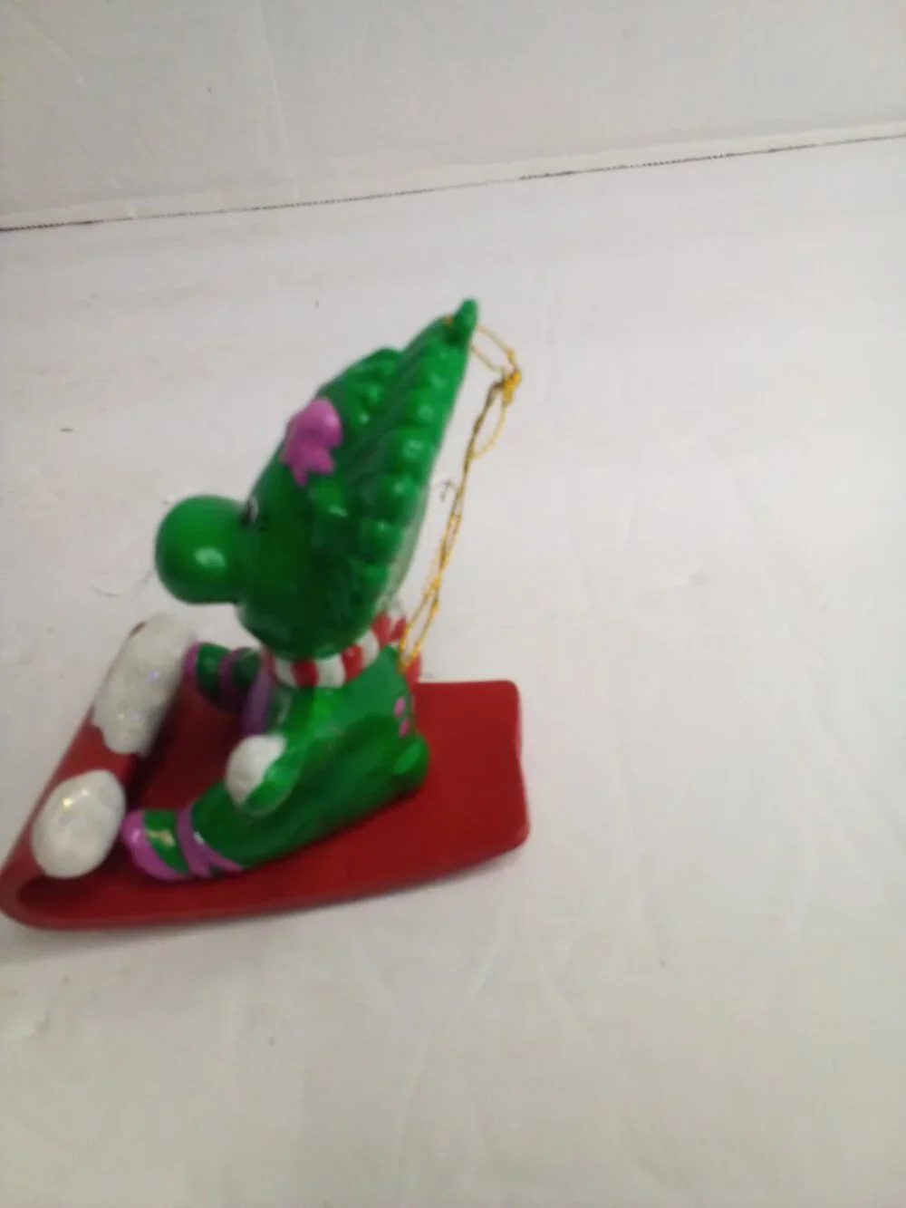 Baby Bop Sledding Christmas Ornament Plastic Barney 2000 Lyons Partnership